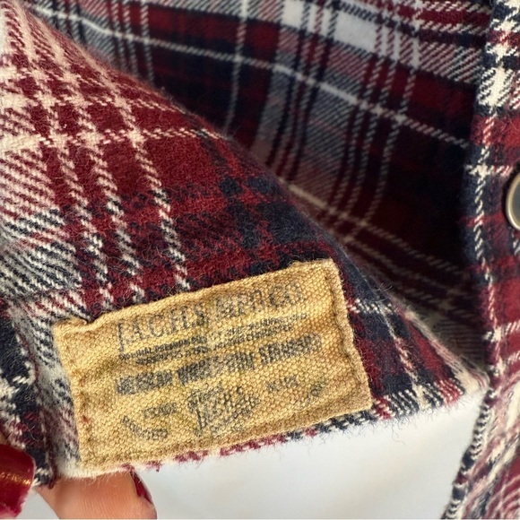Jachs red black white plaid  jacket shacket sz L mens button down lumberjack - Picture 8 of 12